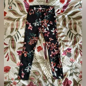 7 For All Mankind Black Floral Pants